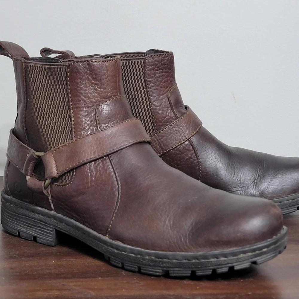😎Host Pic👀 BORN Men's Brown Leather Brunell Boots Size 11 - Picture 11 of 12